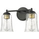 Abilene 2 Light 15 inch Matte Black Vanity Light Wall Light